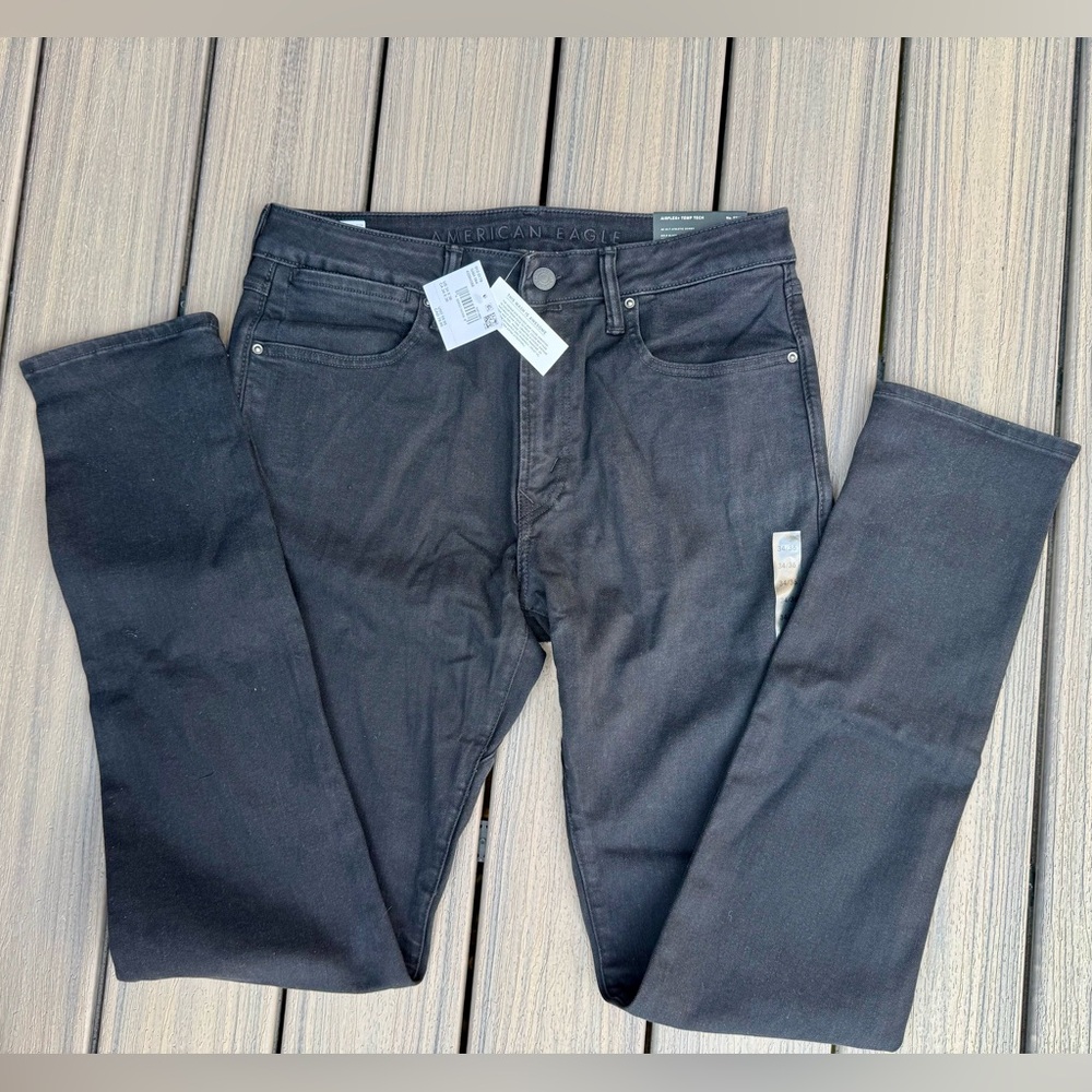 NEW American Eagle Outfitters Men's Black Athletic Skinny Jeans Size 34/36